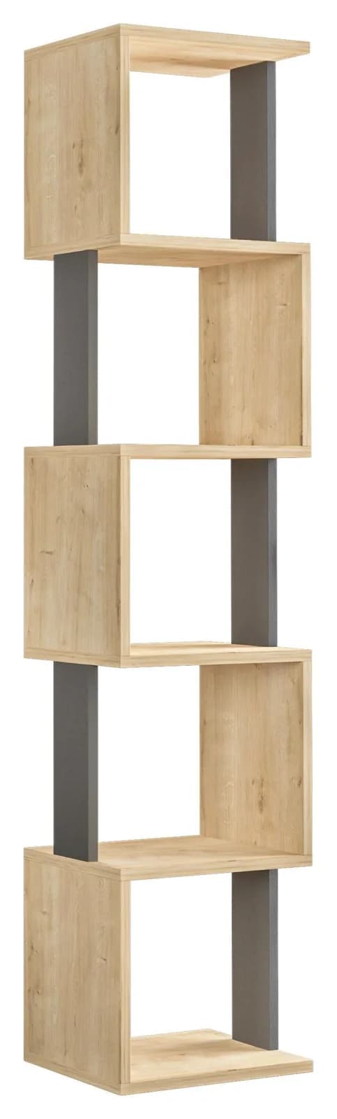 Decortie Bücherregal Piri Modern Braun Grau Freistehend