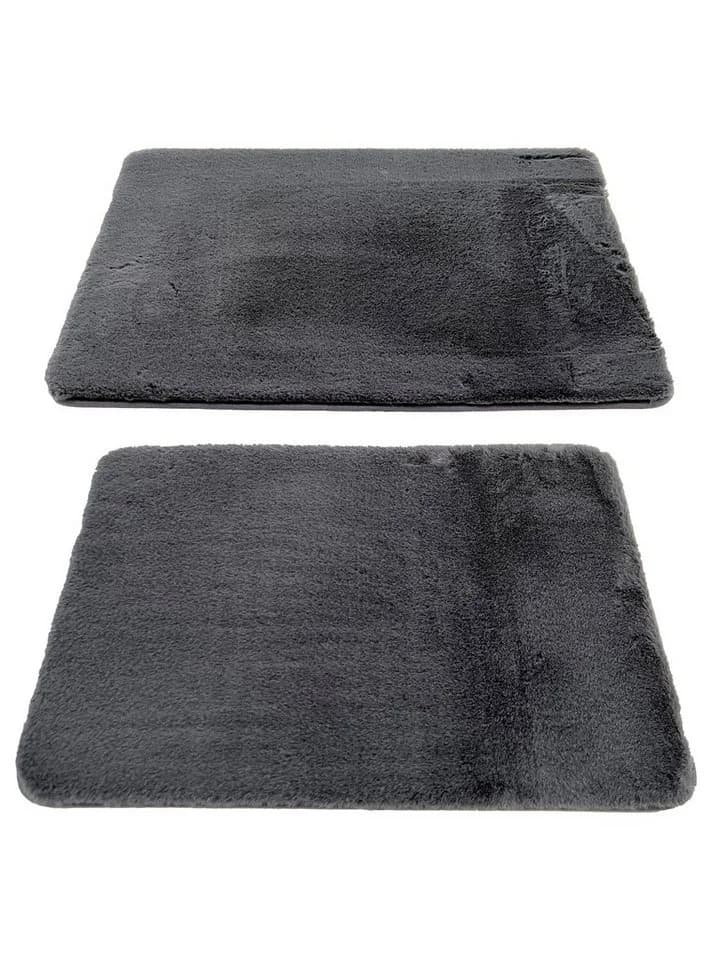 Mozato Badematte Fluffy Schwarz 2er Set Rutschfest