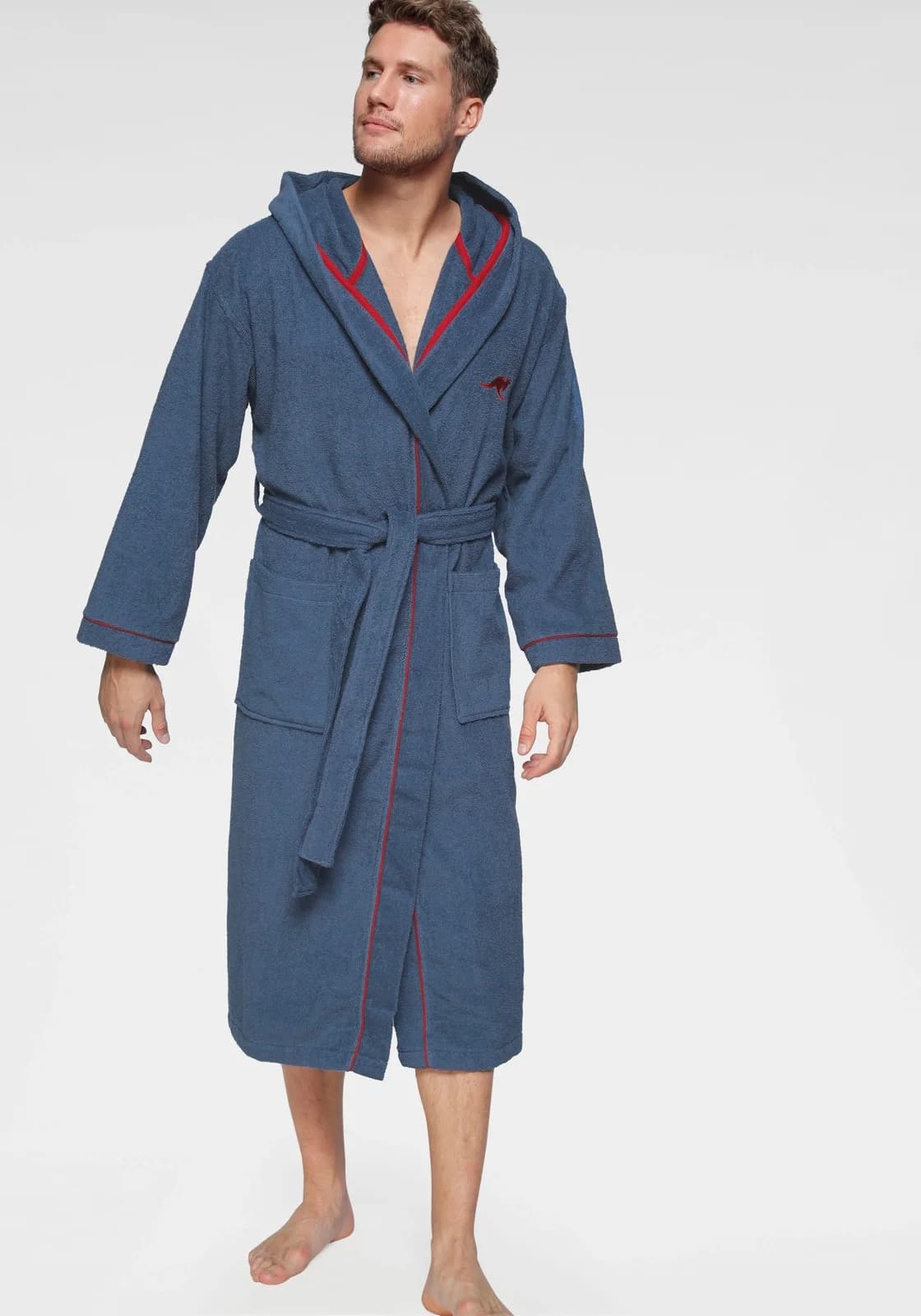 Unisex-Bademantel KANGAROOS 'Luke' - Navy, 100% Baumwolle