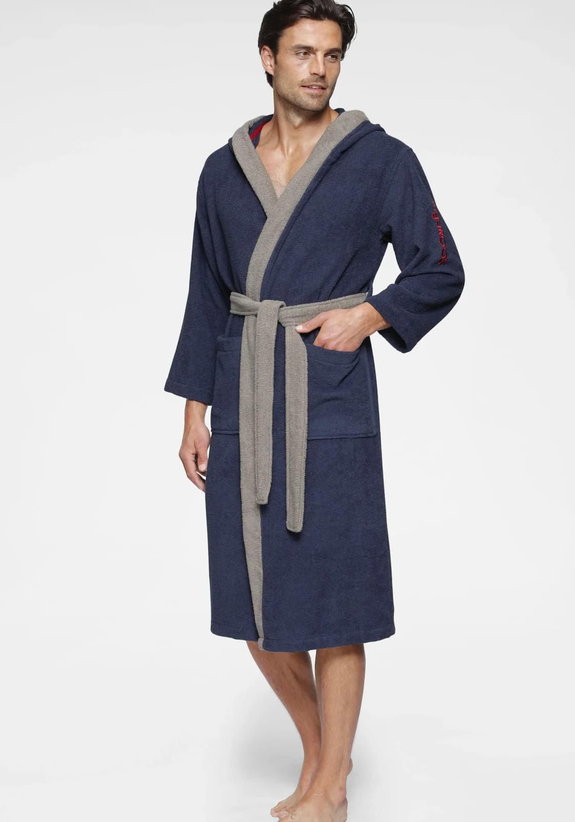 Unisex-Bademantel KANGAROOS Henry marine Walkfrottee XXXL