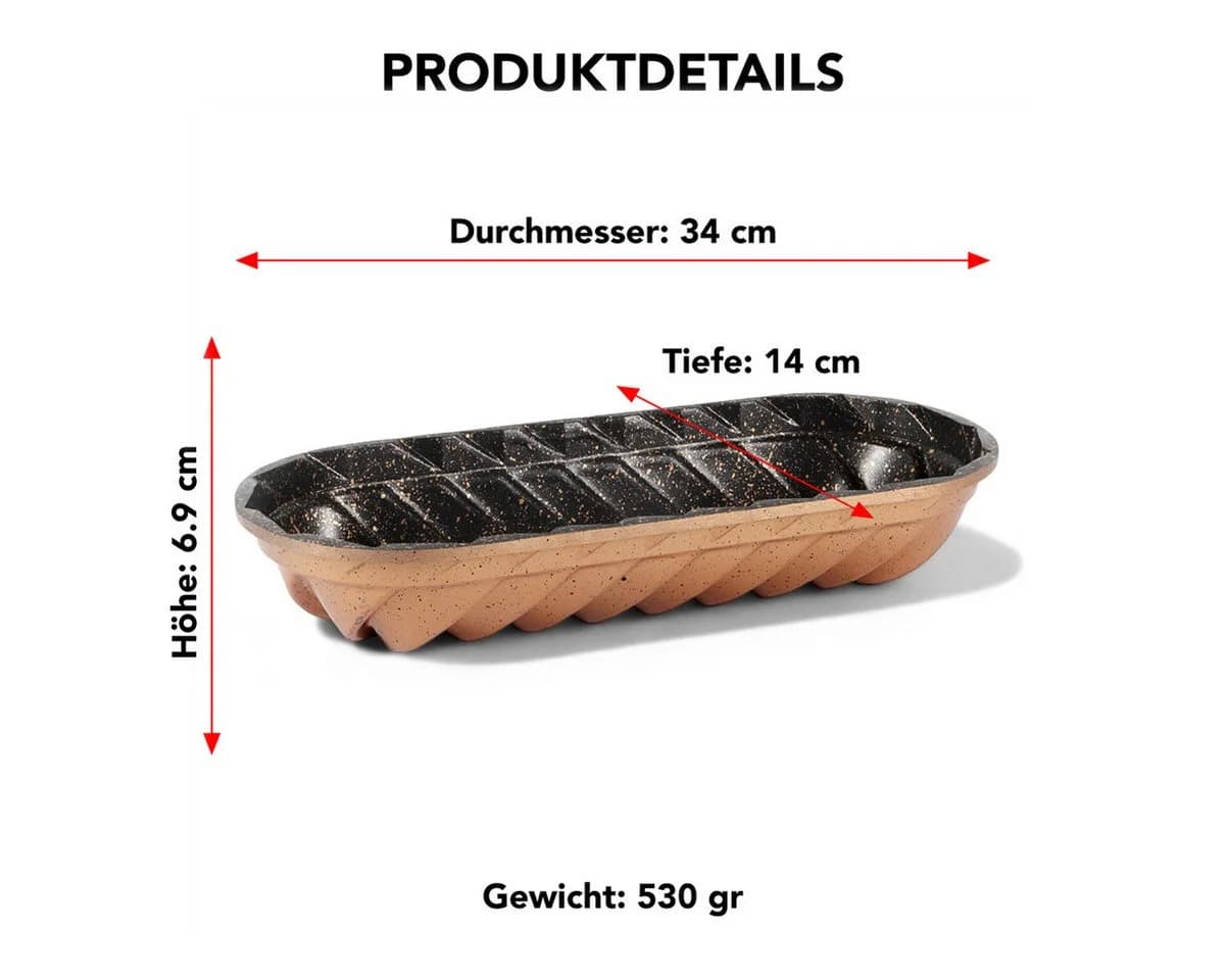 SERENK Backform Brotbackform 34x14 cm Aluminium Antihaftbeschichtung