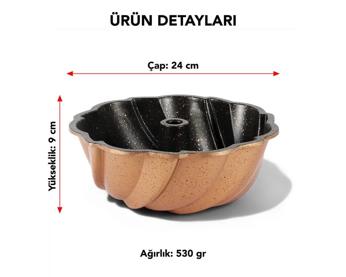 SERENK Backform Gugelhupfform 24 cm Gelb Retro Antihaftbeschichtung