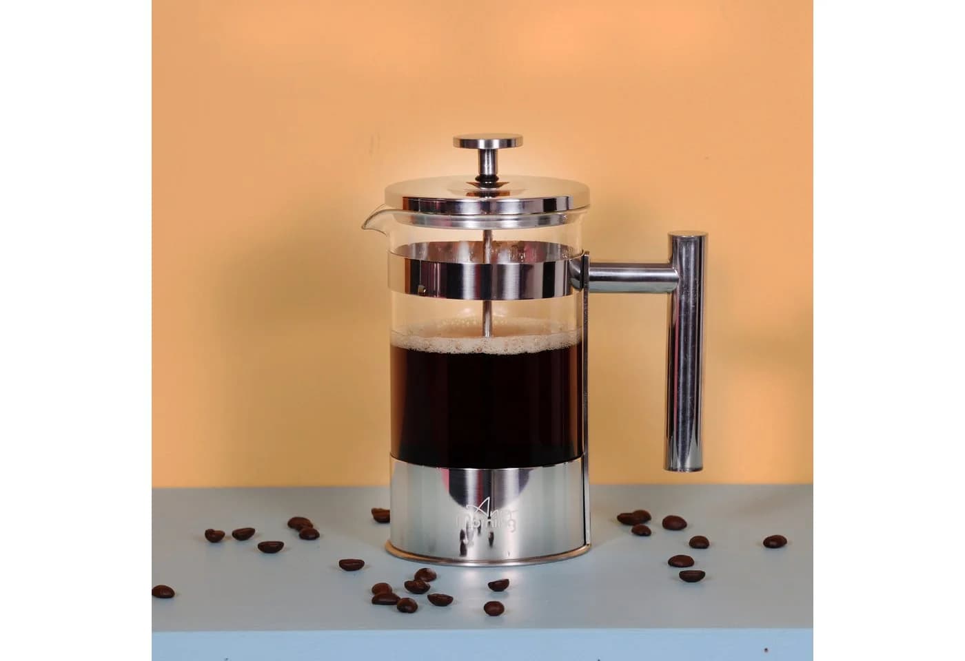 ANY MORNING French Press Kanne 600ml Glas Edelstahl