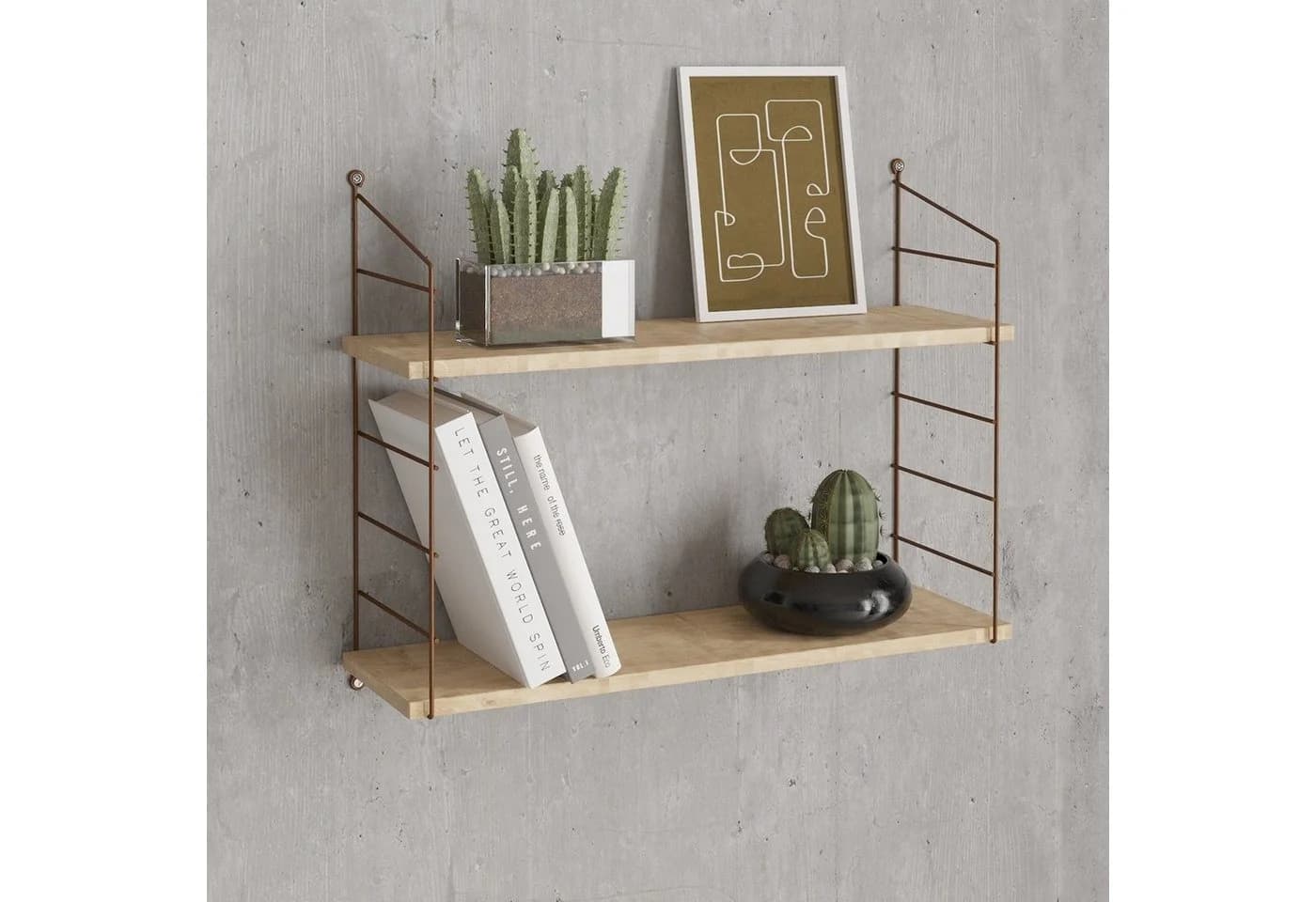 Skye Decor Wandregal Eiche Melaminbeschichtet Modern
