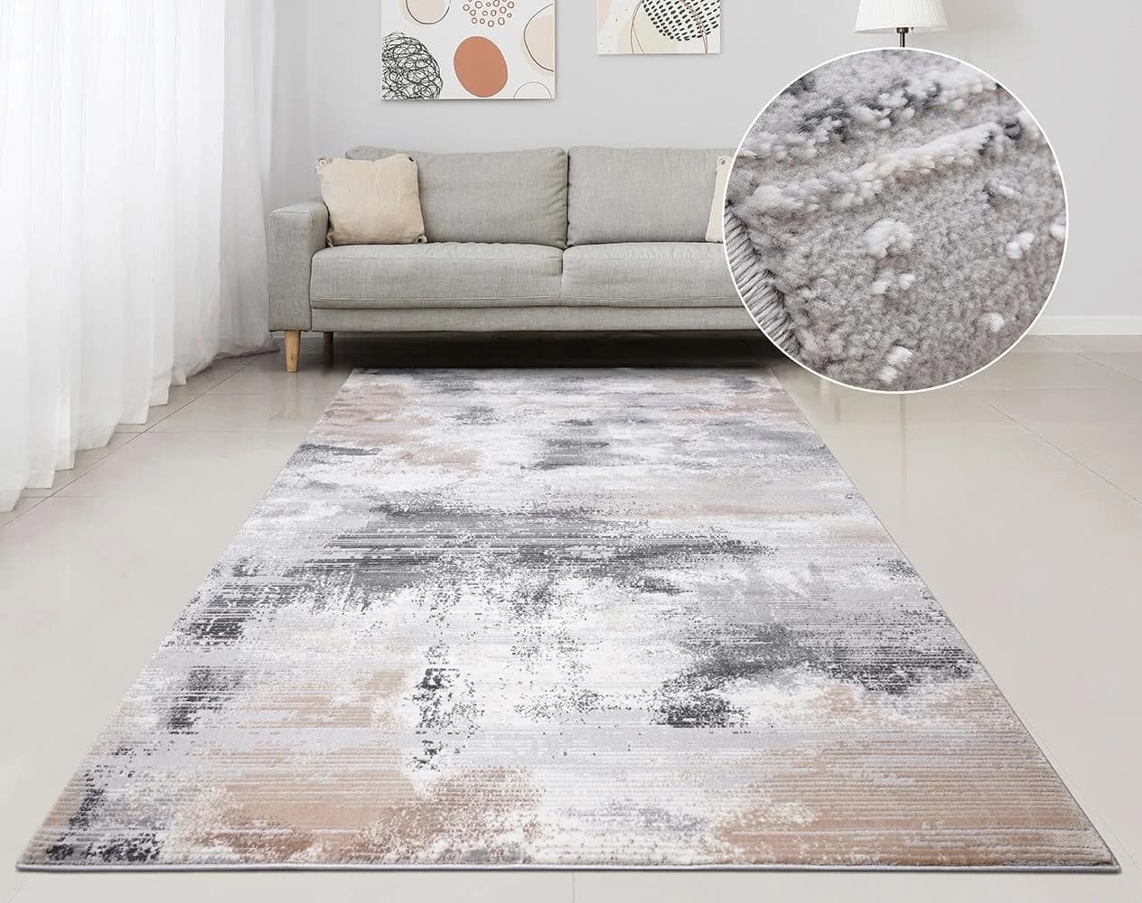 Teppich MY HOME Oleas Grau Kunstfaser Vintage-Look