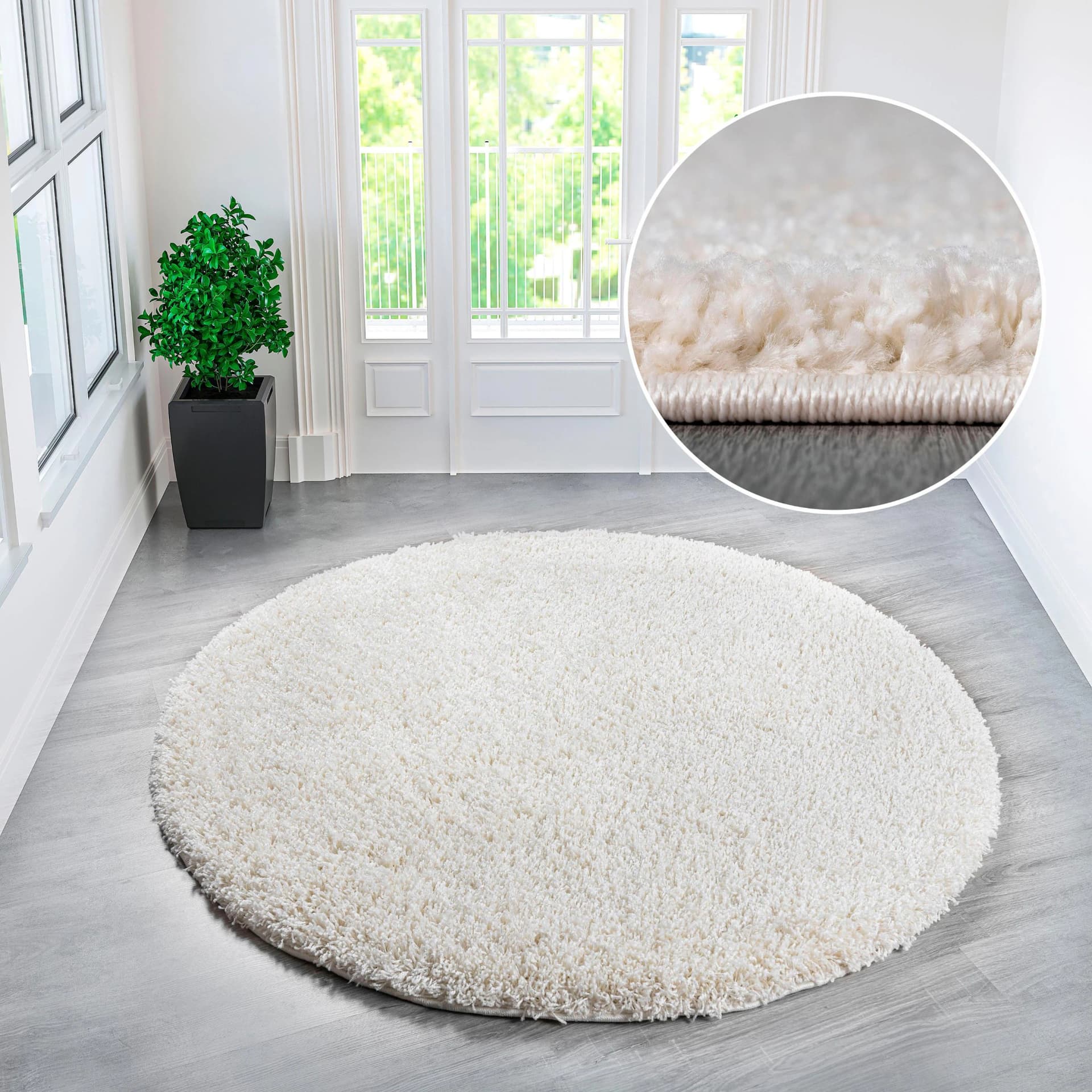 OTTO HOME Shaggy 30 Teppich Rund Beige 190 cm