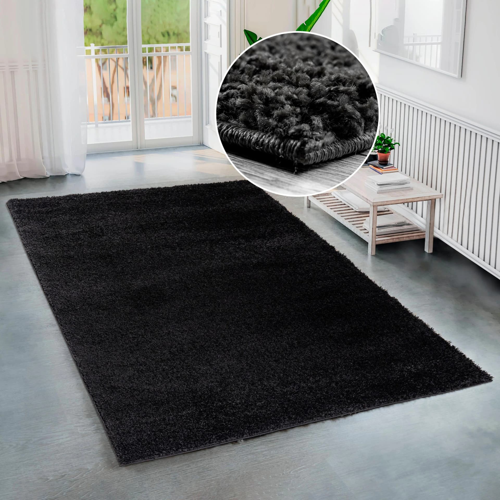 Bruno Banani Hochflor-Teppich Shaggy Soft Anthrazit