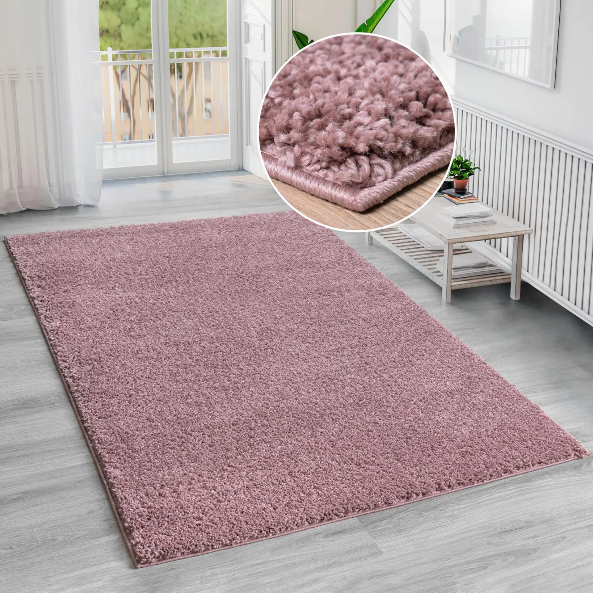 Bruno Banani Hochflor-Teppich Shaggy Soft Lila Uni