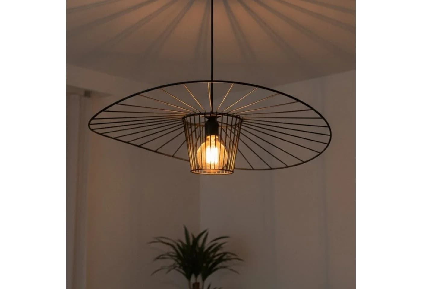 Bamyum Pendelleuchte Orvelte Metall Schwarz E27 Dimmbar