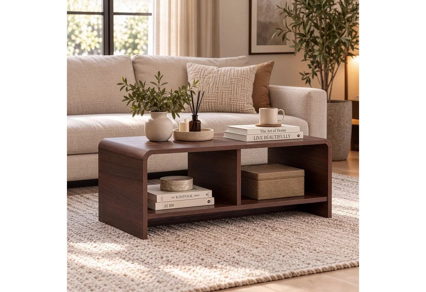 Skye Decor Couchtisch Porto Braun Japandi Stil