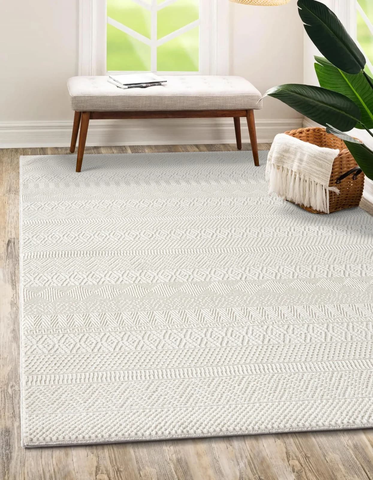 MERINOS Sign 1901 Teppich Creme Raute-Muster