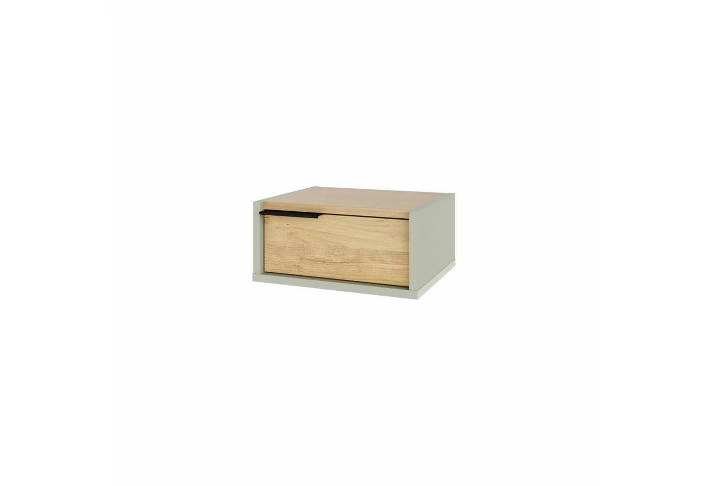 Decortie Nachttisch Eco schwebend Esche Grün-Eiche