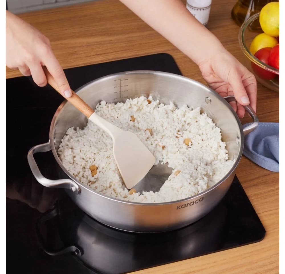 Karaca Elite Edelstahl-Kasserolle Flach 30 cm 6,0 L