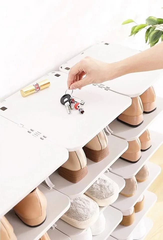 Luxury Bites Schuhregal 5 Ebenen Weiß Anthrazit