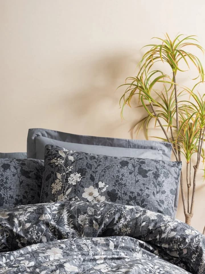 L'Essentiel Maison Bettwäsche-Set Anthrazit Baumwolle 2-teilig