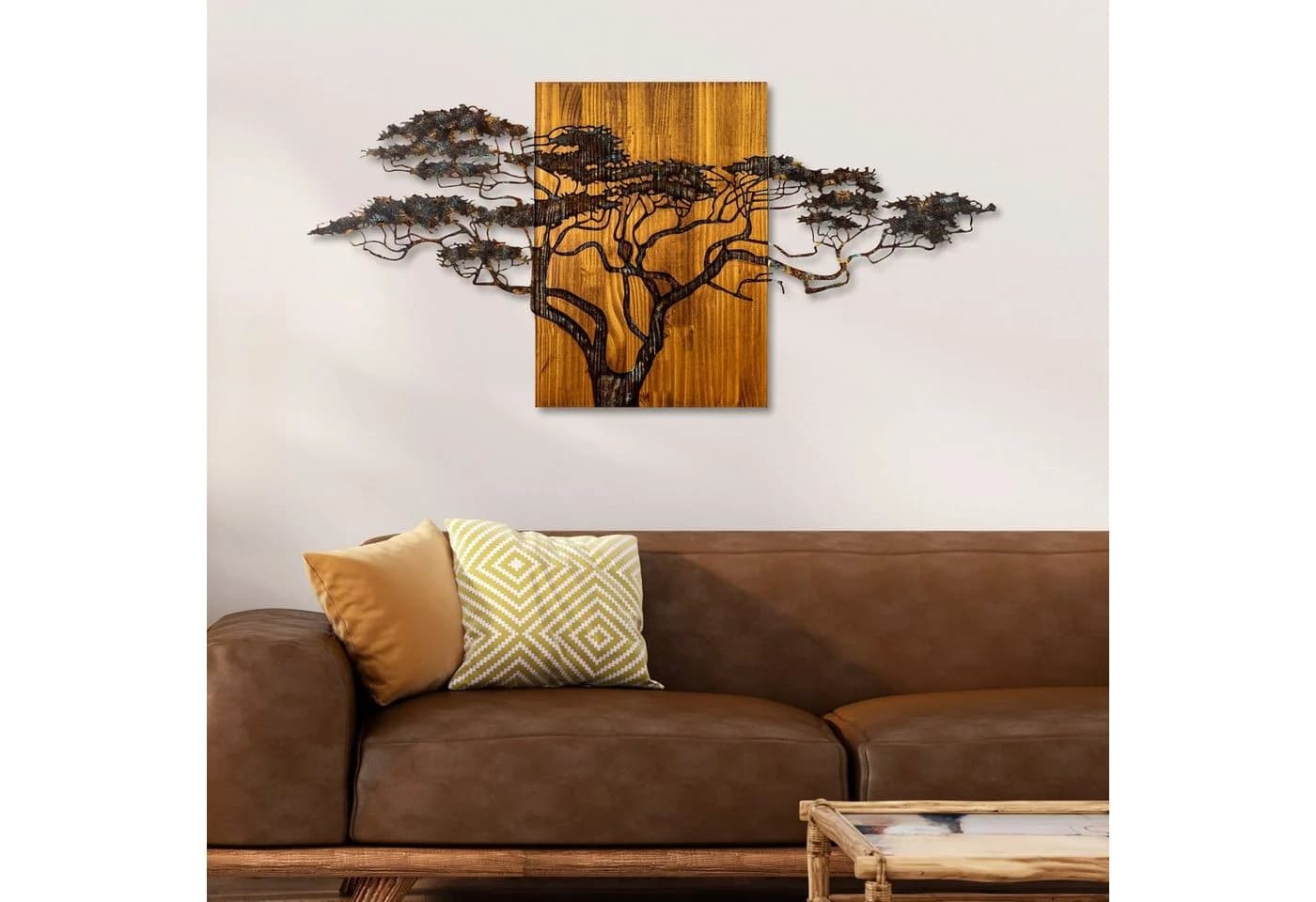 Wallity Wanddekoobjekt 100% Holz Bunt Handbemalt