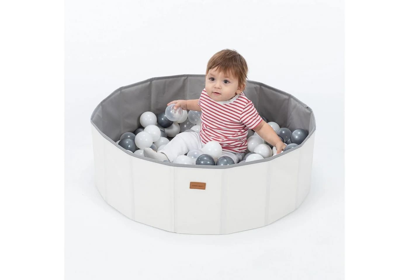 Evila Originals Bällebad 90 Kugeln Ecru/Silber/Transparent