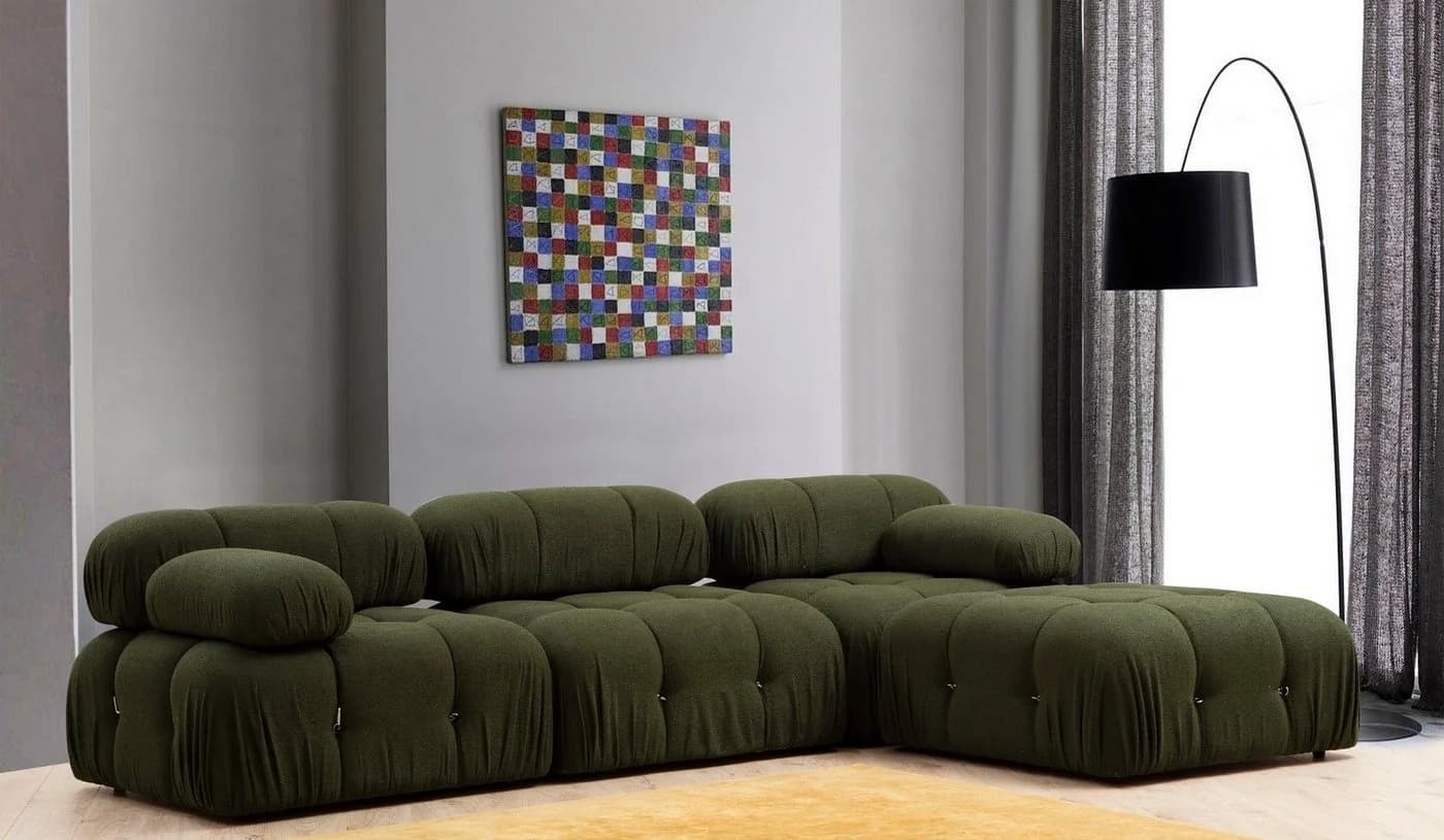 Skye Decor 1-Sitz-Sofa Grün Buchenholz Rahmen