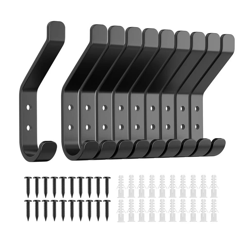 FOUORTUNATE-BEE Wandhaken Set 10-tlg. Schwarz Metall