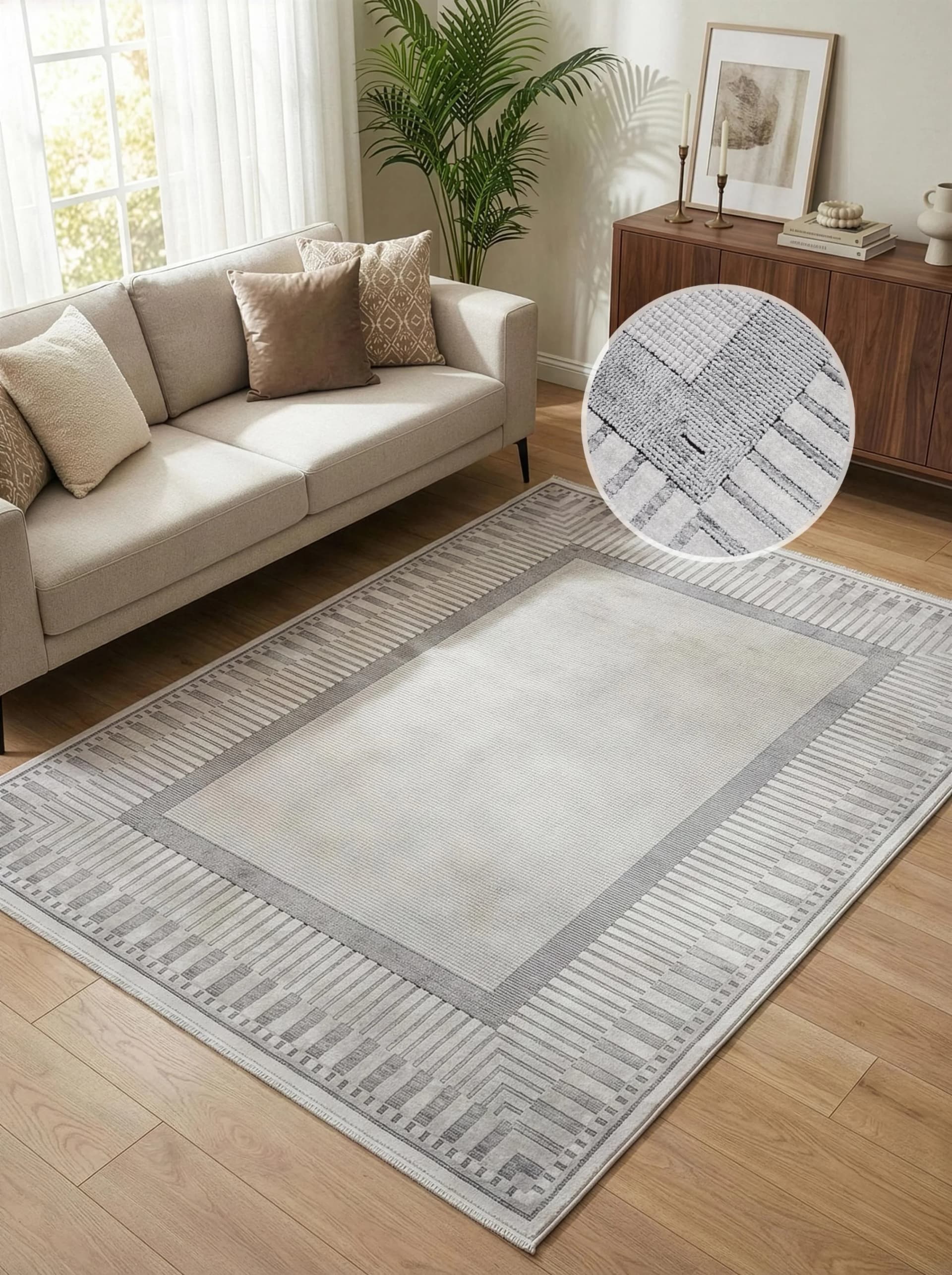 Calvin Klein HOME Teppich Luster Grau Modern
