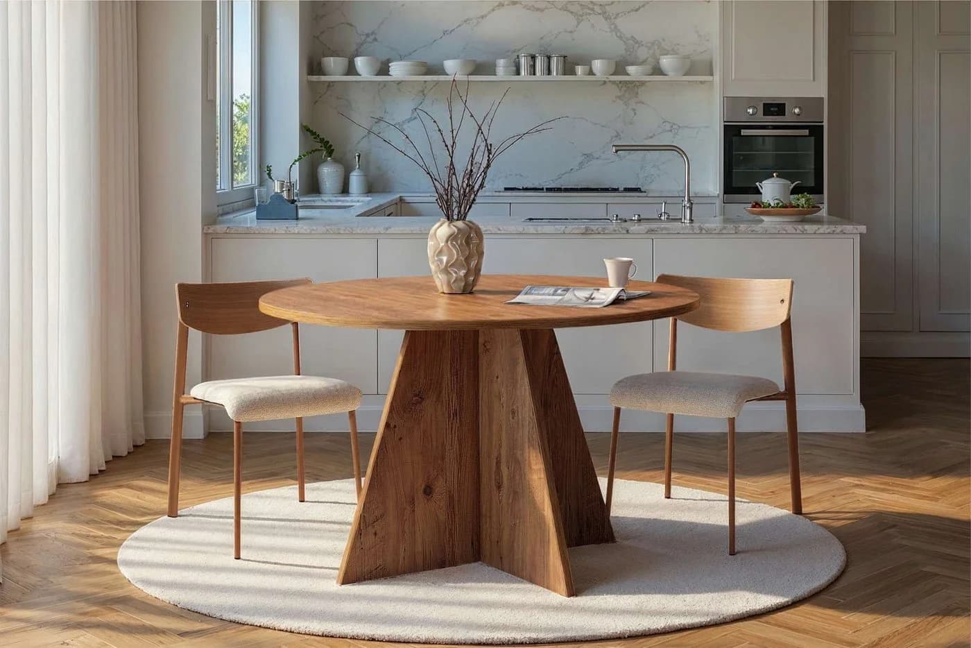 Skye Decor Esstisch Virella 120x120 cm Melaminbeschichtet