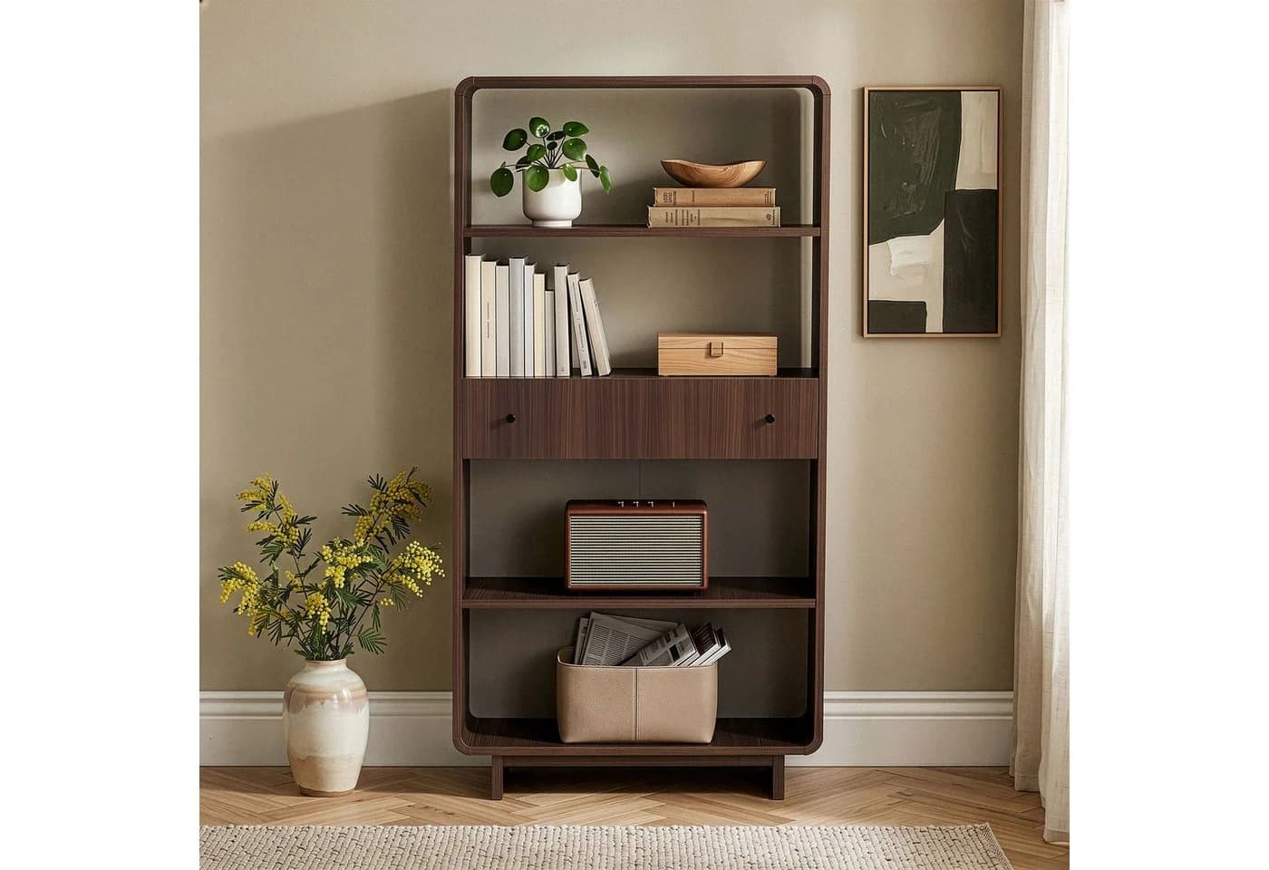Skye Decor Bücherregal Japandi Senza mit Schublade