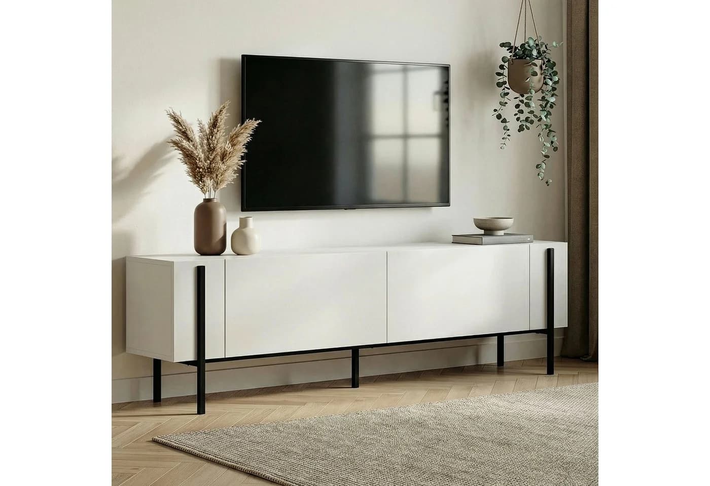 Skye Decor TV-Board Nexus Weiß/Schwarz Modernes Lowboard
