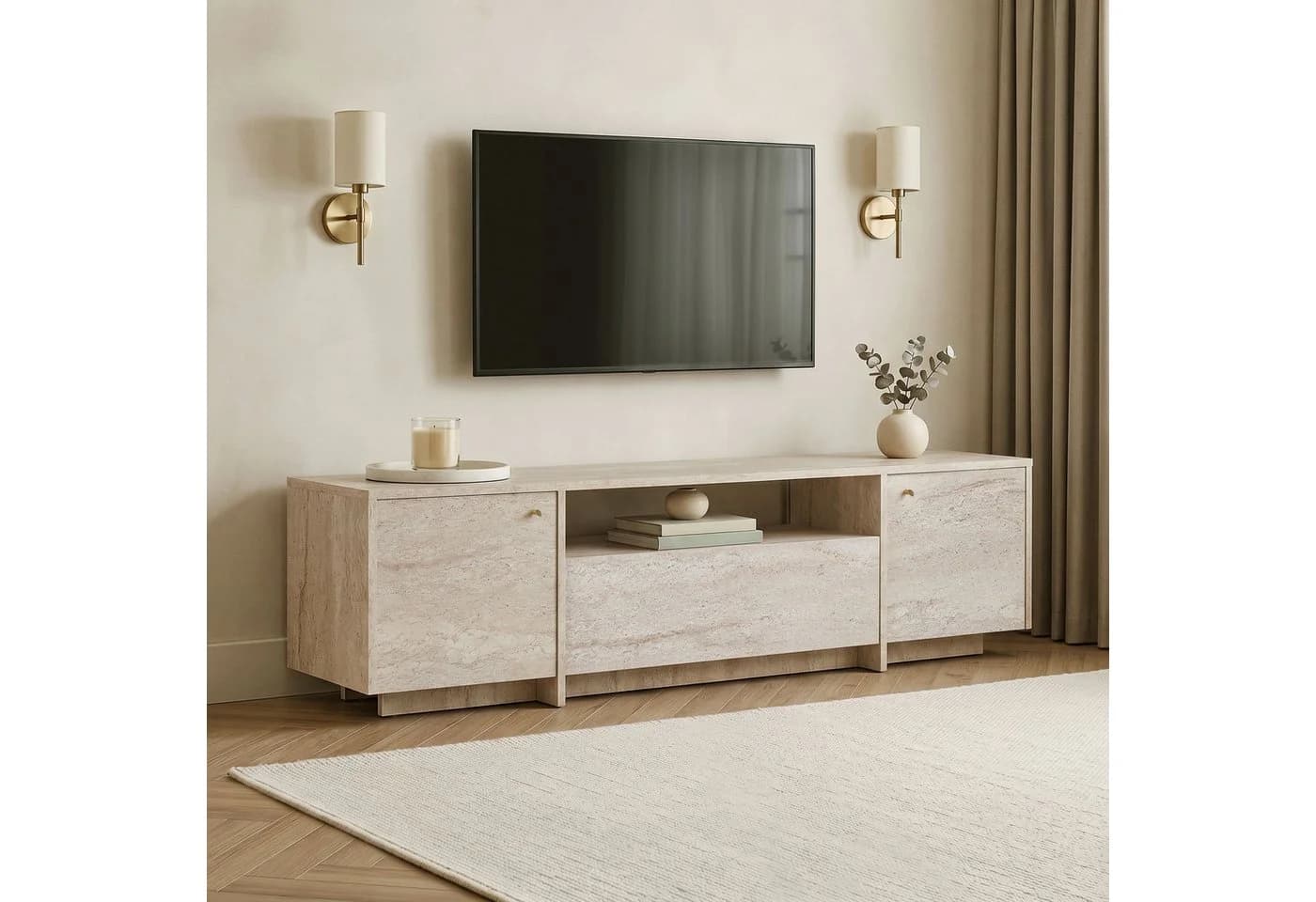 Skye Decor Lowboard Alvar Beige Travertin