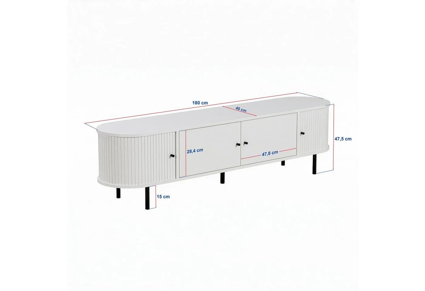 Skye Decor Lowboard Gentle Japandi Milano Walnuss mit Schiebetüren