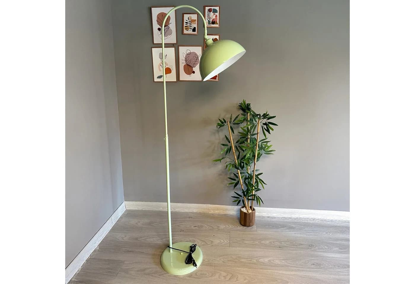 Bamyum Stehlampe Modern Metall E27 Minzgrün Verstellbar