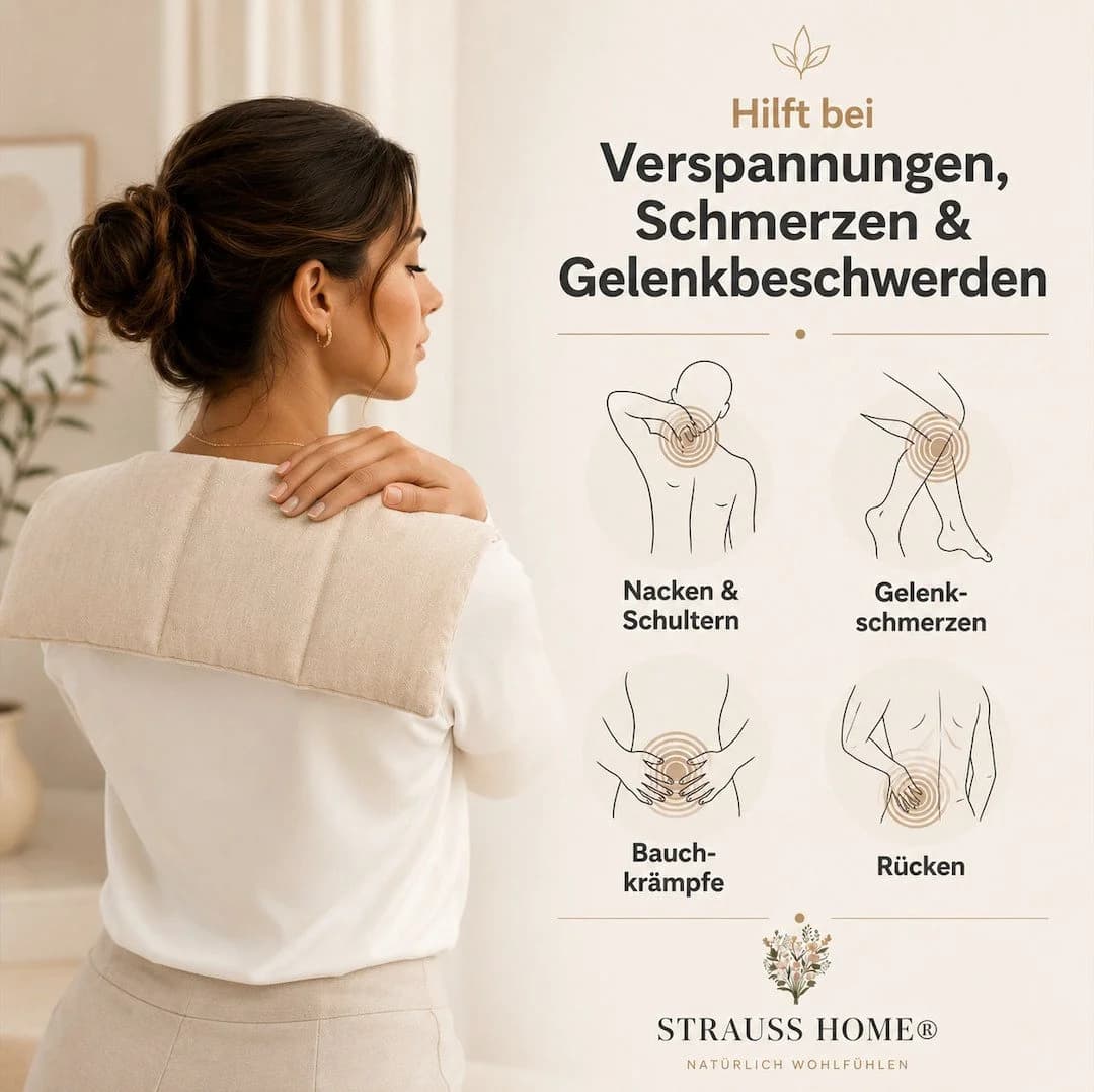 Strauss Home Kirschkern-Wärmekissen Mikrowellengeeignet