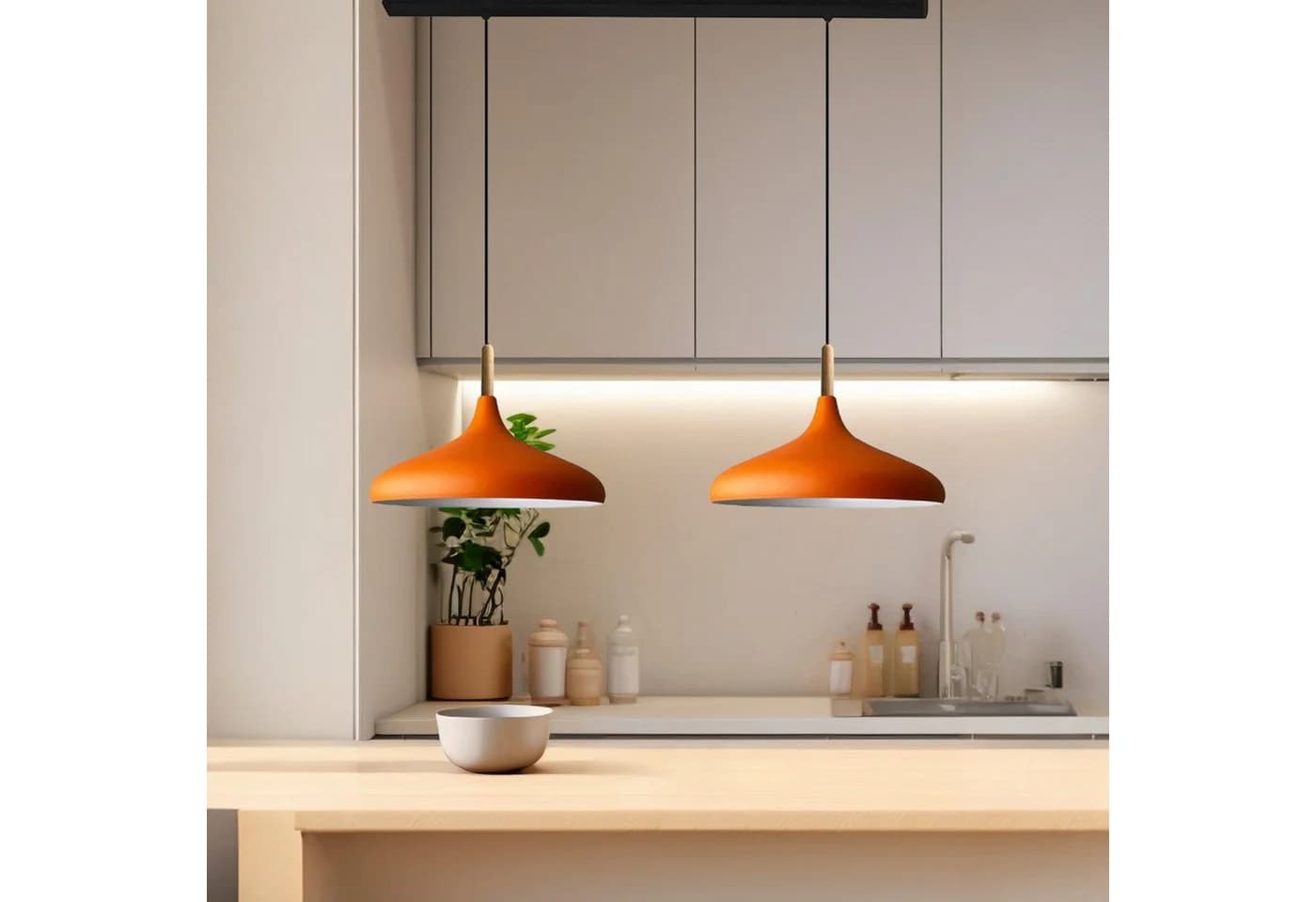Bamyum Pendelleuchte Champion Modern Metall Holz Orange