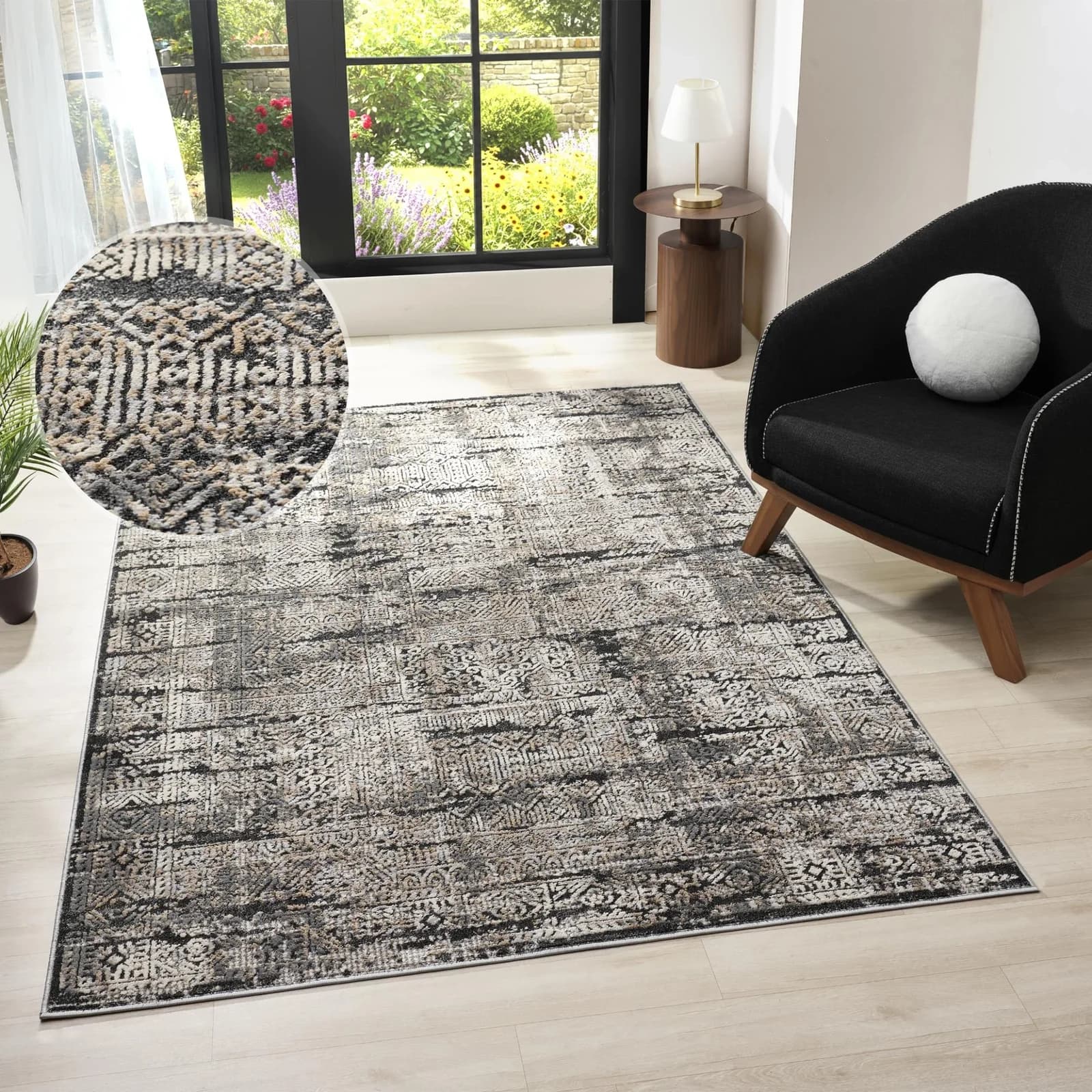 Teppich MY HOME Selin Grau Kunstfaser