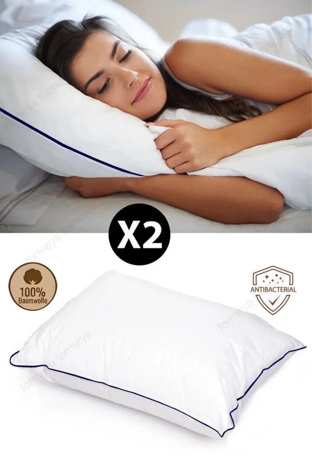 Formeya Nano-Gel Kopfkissen 50x70 cm 2er Set 100% Baumwolle Weiß