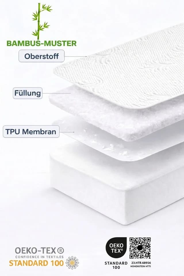 Formeya Wasserdichter Matratzenschoner Mikrofaser 3D-Blumensteppung Weiß