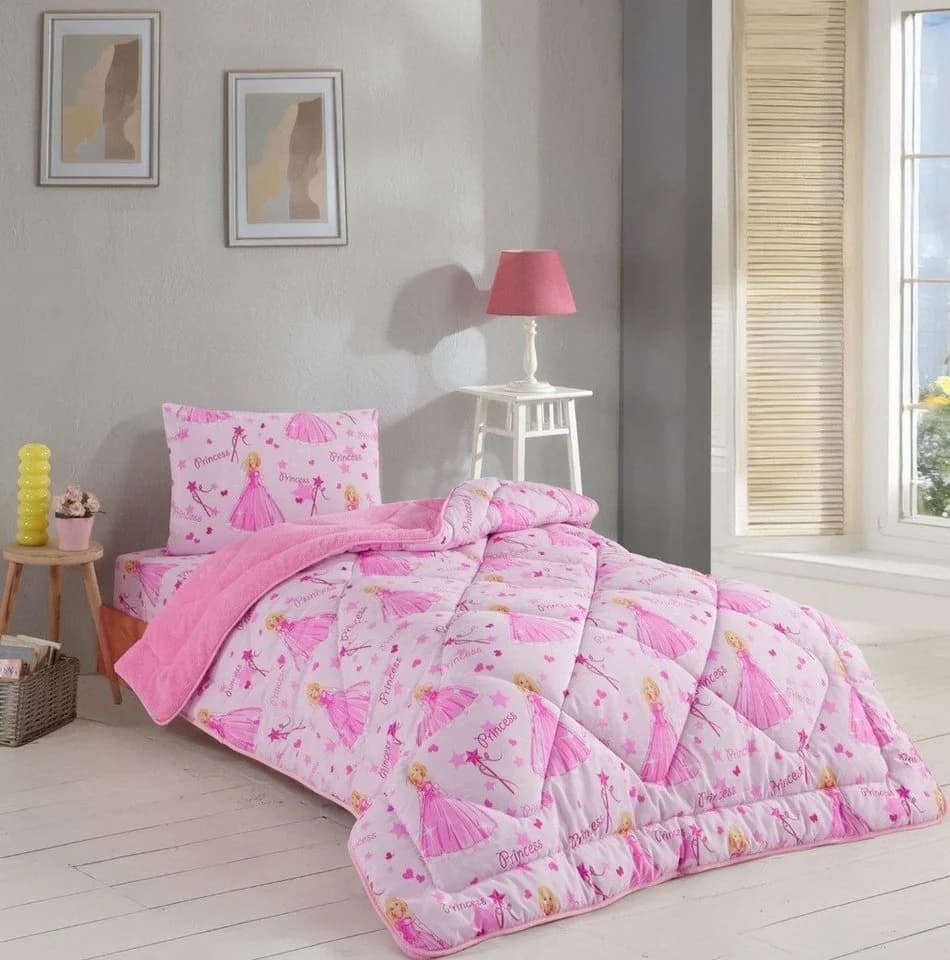 Formeya Kinderbettwäsche Set Prinzessin Rosa mit Wendedecke