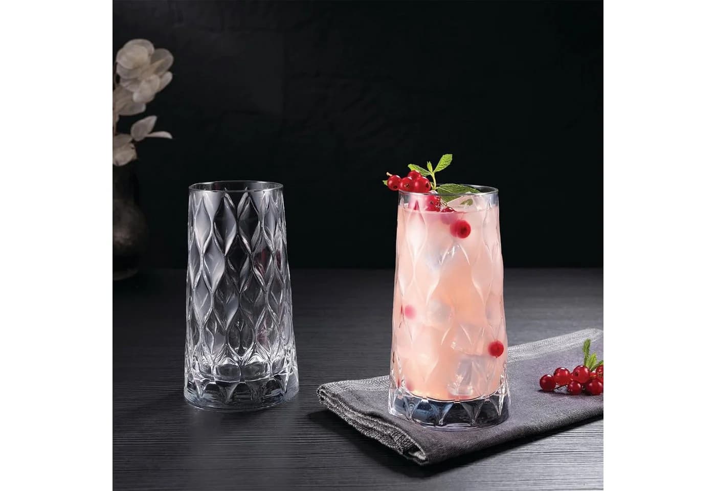 Pasabahce Leafy Longdrinkglas-Set 4-tlg. Glas Transparent