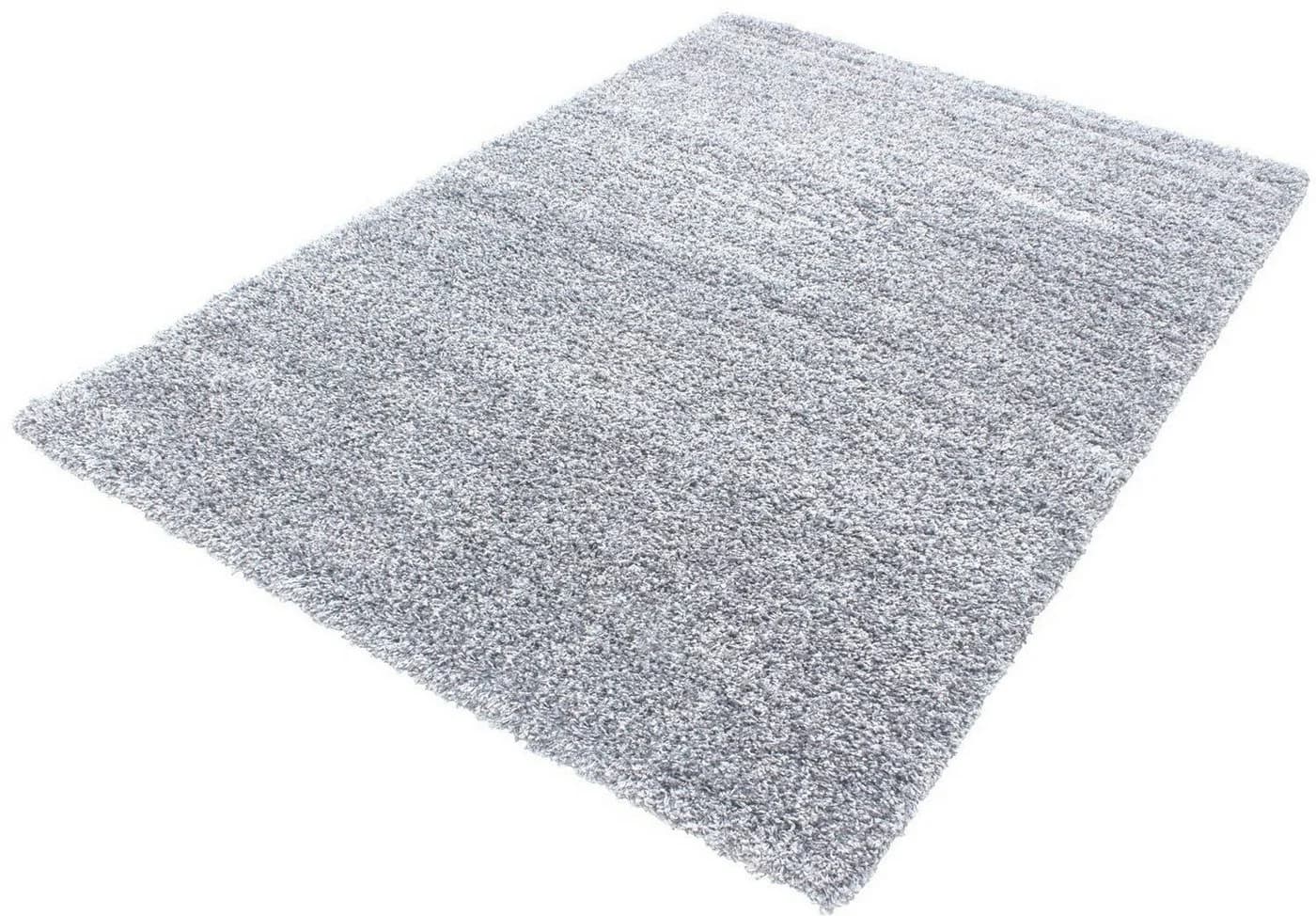 Ayyildiz Hochflorteppich Life Hellgrau Uni Hochflor