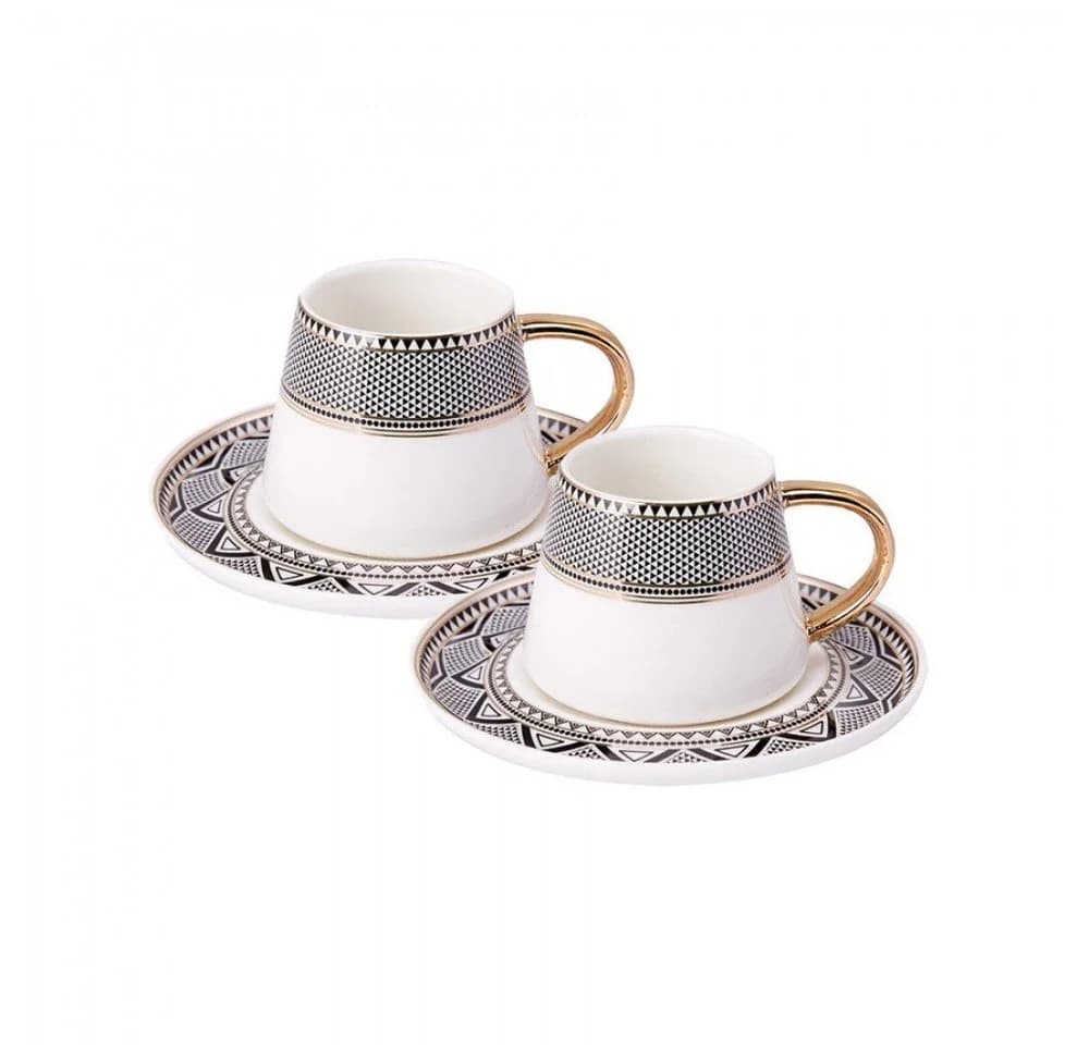 Karaca Globe Kaffeeservice 4-teilig Schwarz Porzellan