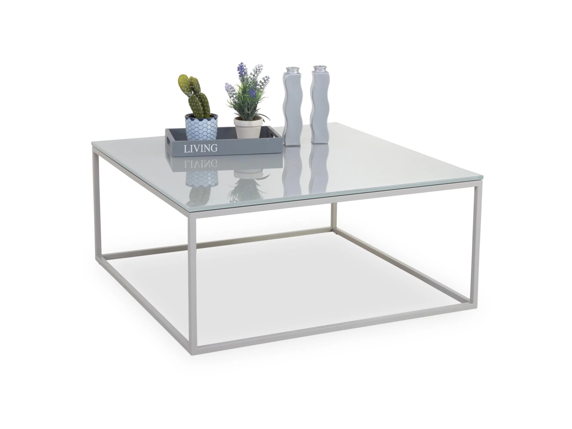 Beistelltisch ROLF BENZ 912 Grau Glas Stahl