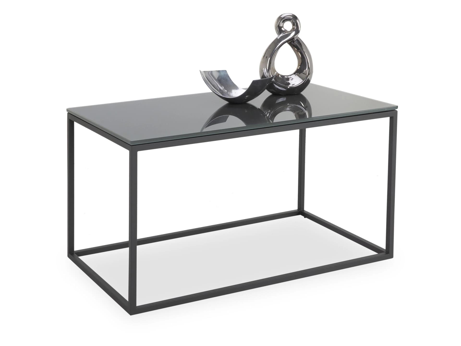 Beistelltisch ROLF BENZ 912 Grau Glas Stahl Modern