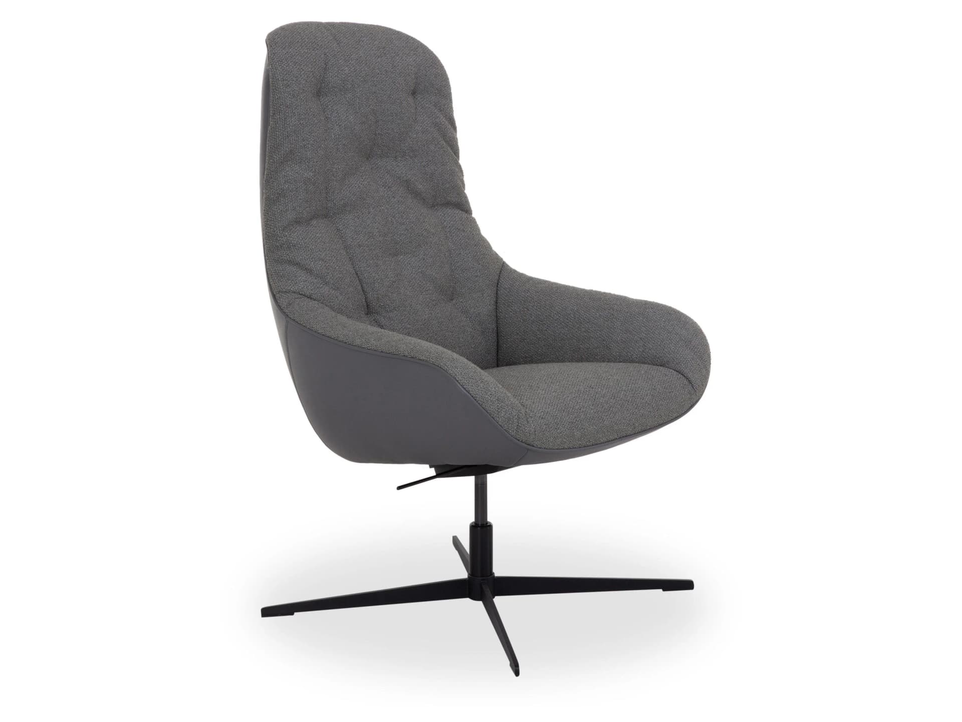 ROLF BENZ 586 Sessel Leder anthrazitgrau grüngrau