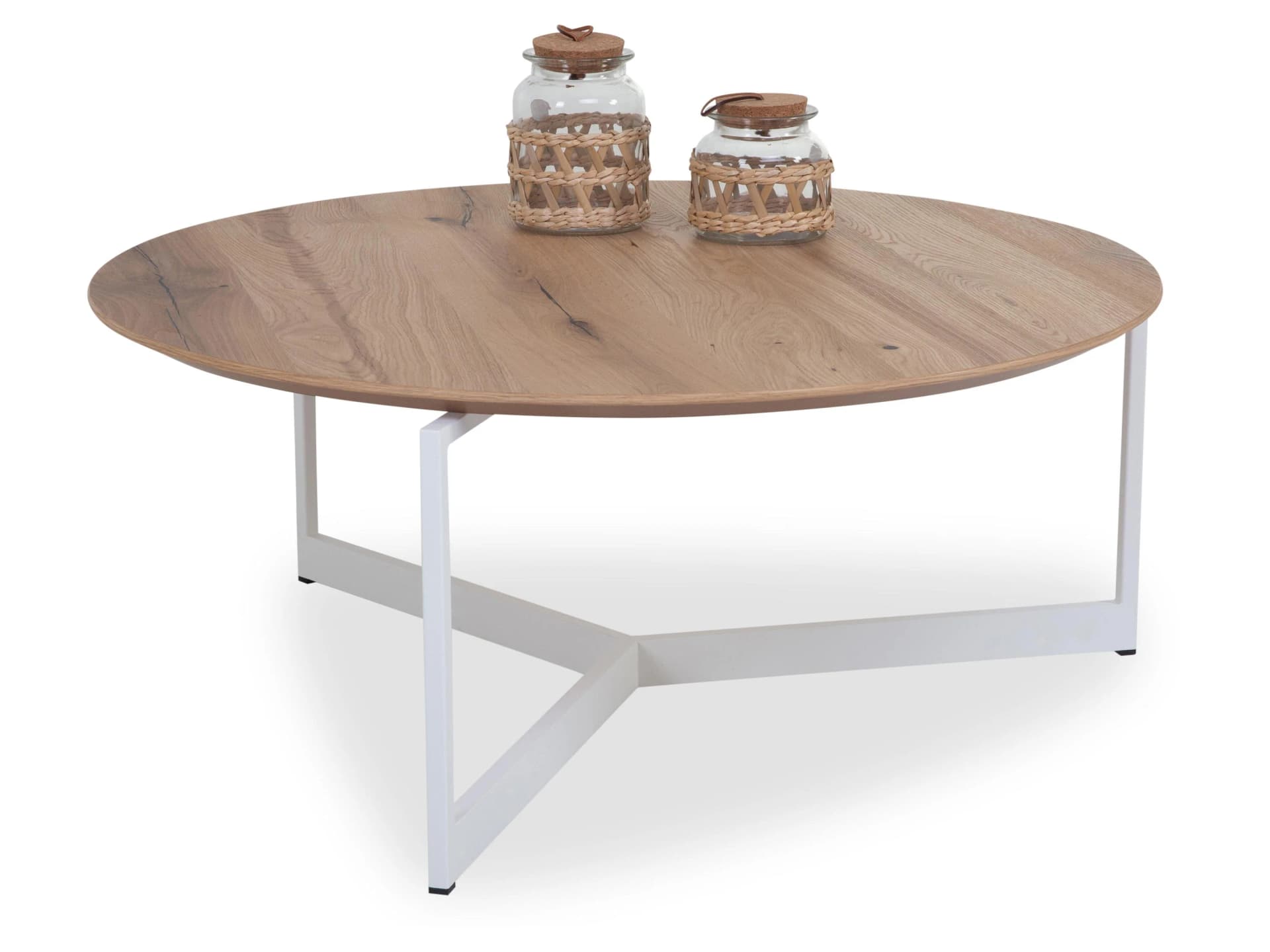 VENJAKOB Couchtisch ELBA Weiß Eiche Furnier Modern