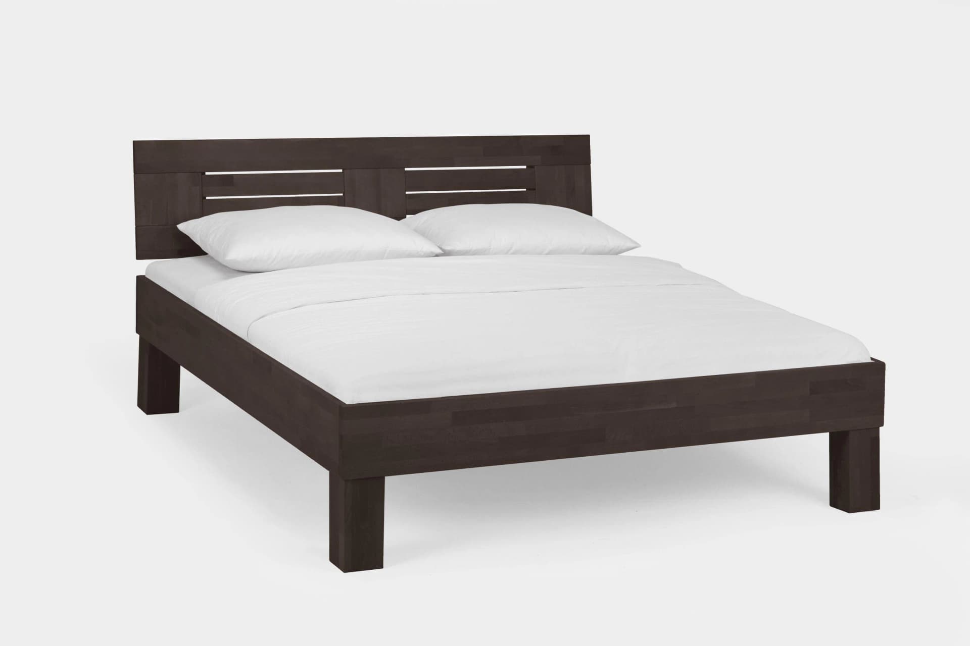 Holzbett Classic aus Massivholz mit höhenverstellbarem Kopfteil