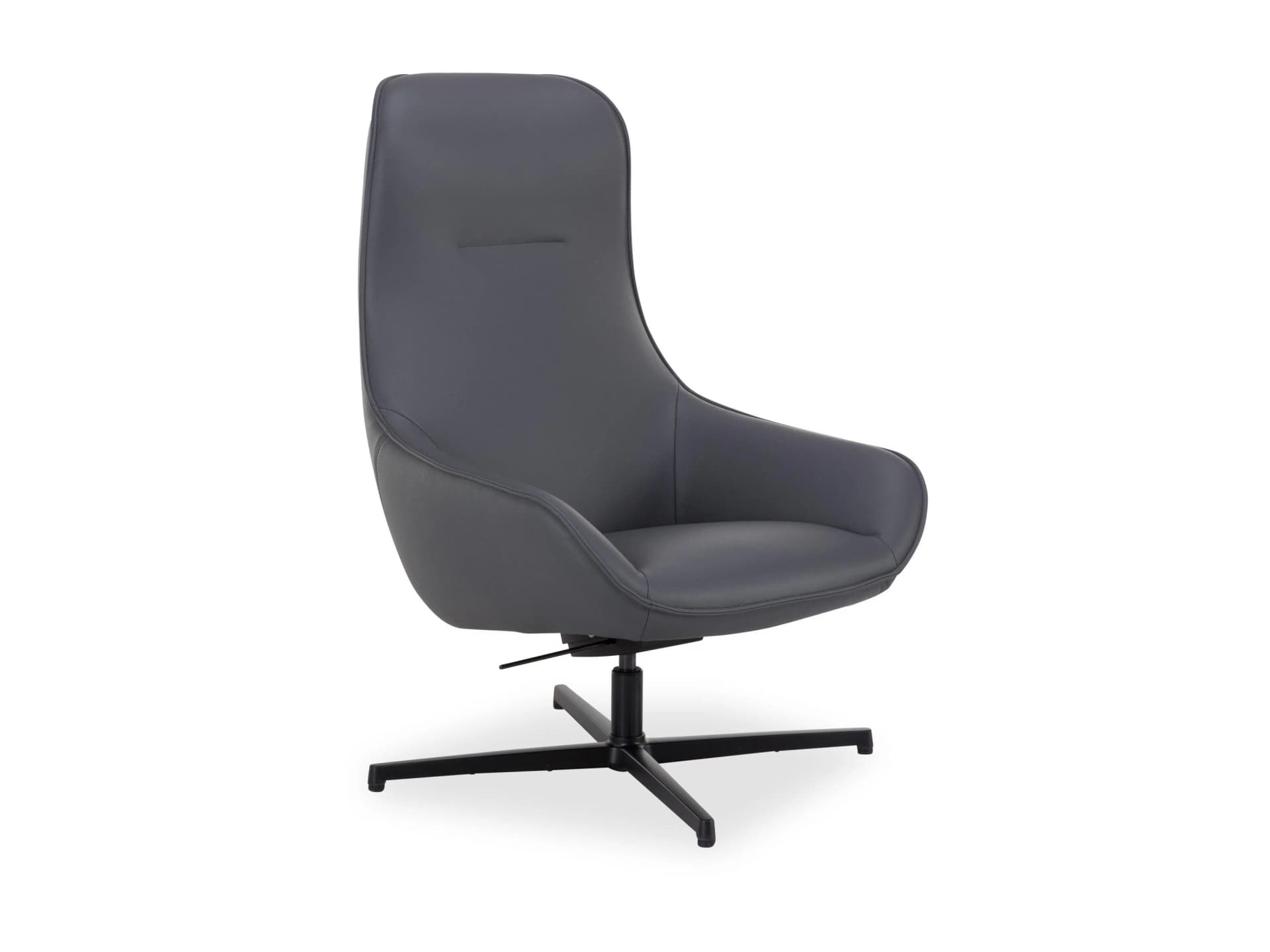 Relaxsessel ROLF BENZ 582 Grau Leder mit Sitzhöhenverstellung