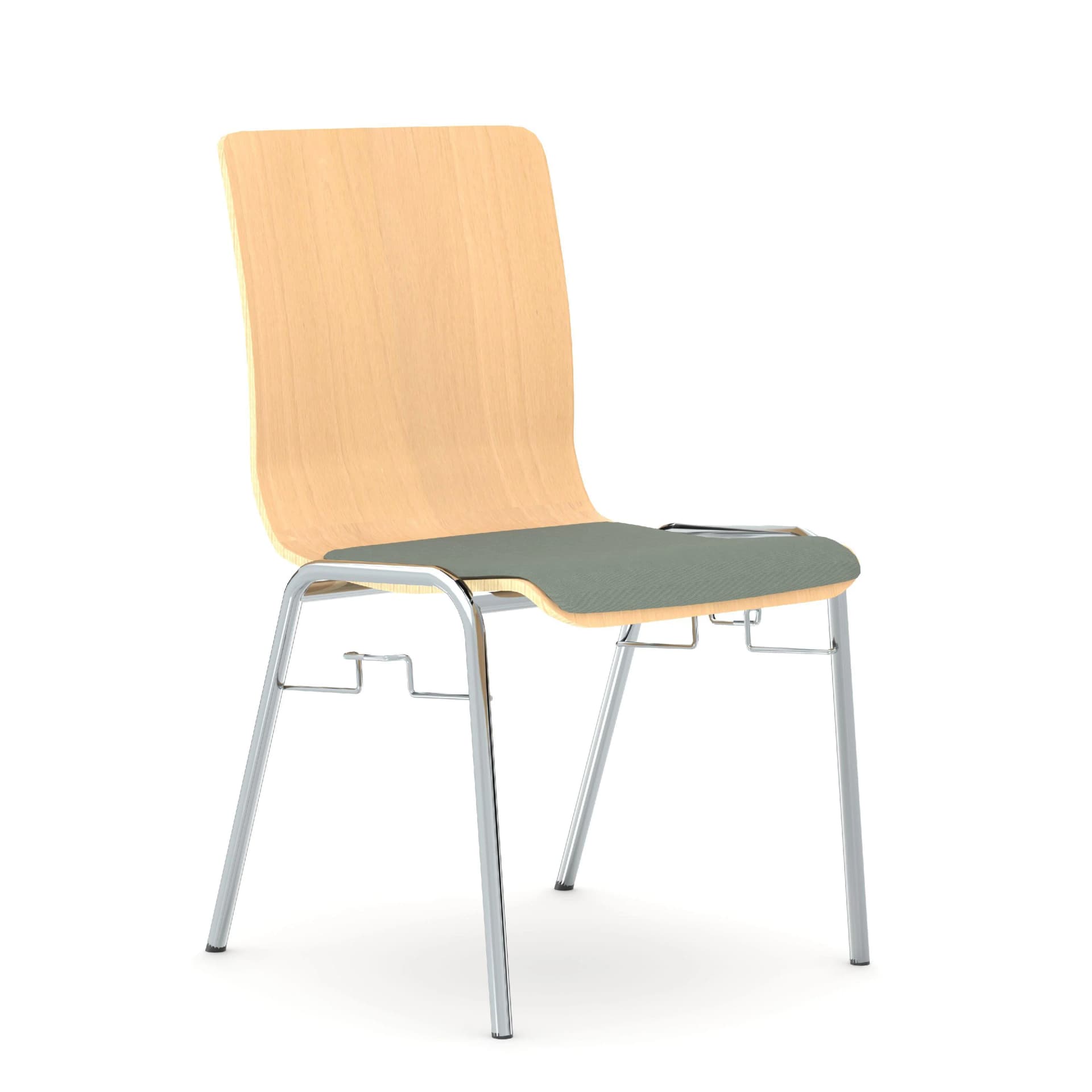 Nowy Styl Holzstuhl Wing Grau Stoff