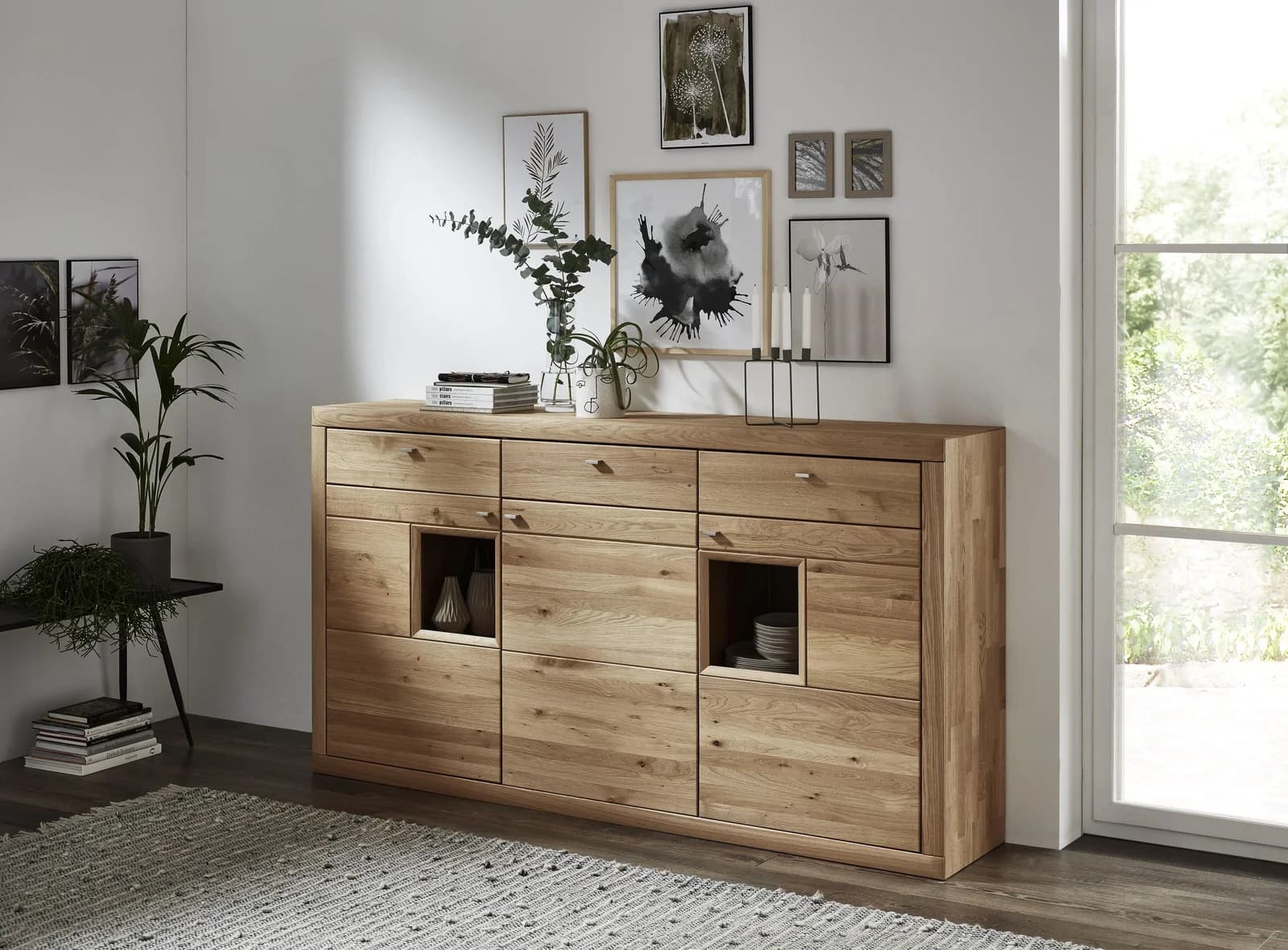 witlake Highboard ANCONA Wildeiche massiv Braun