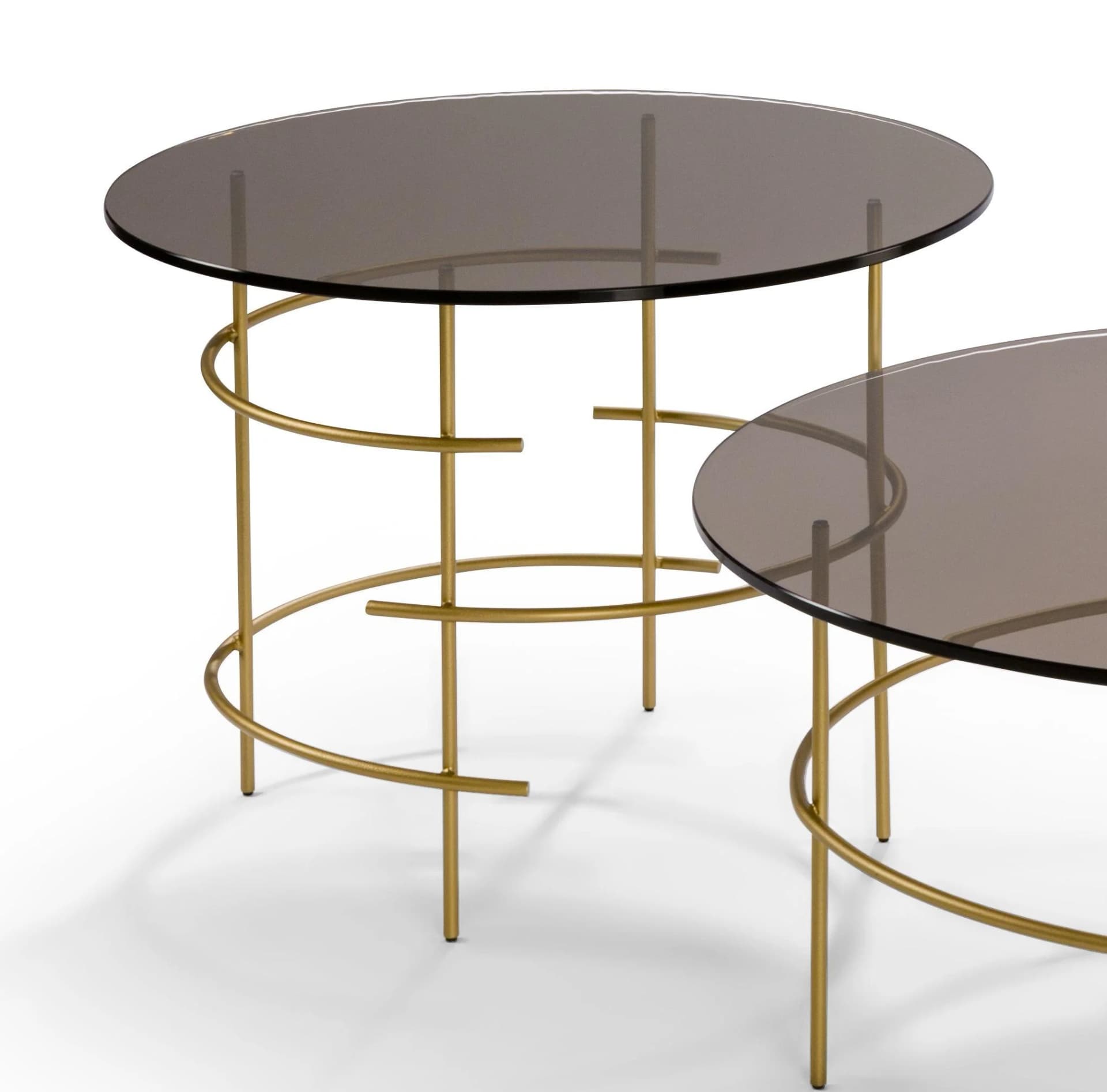 Couchtisch 8511GB-60RD Gold Metall Bronzeglas