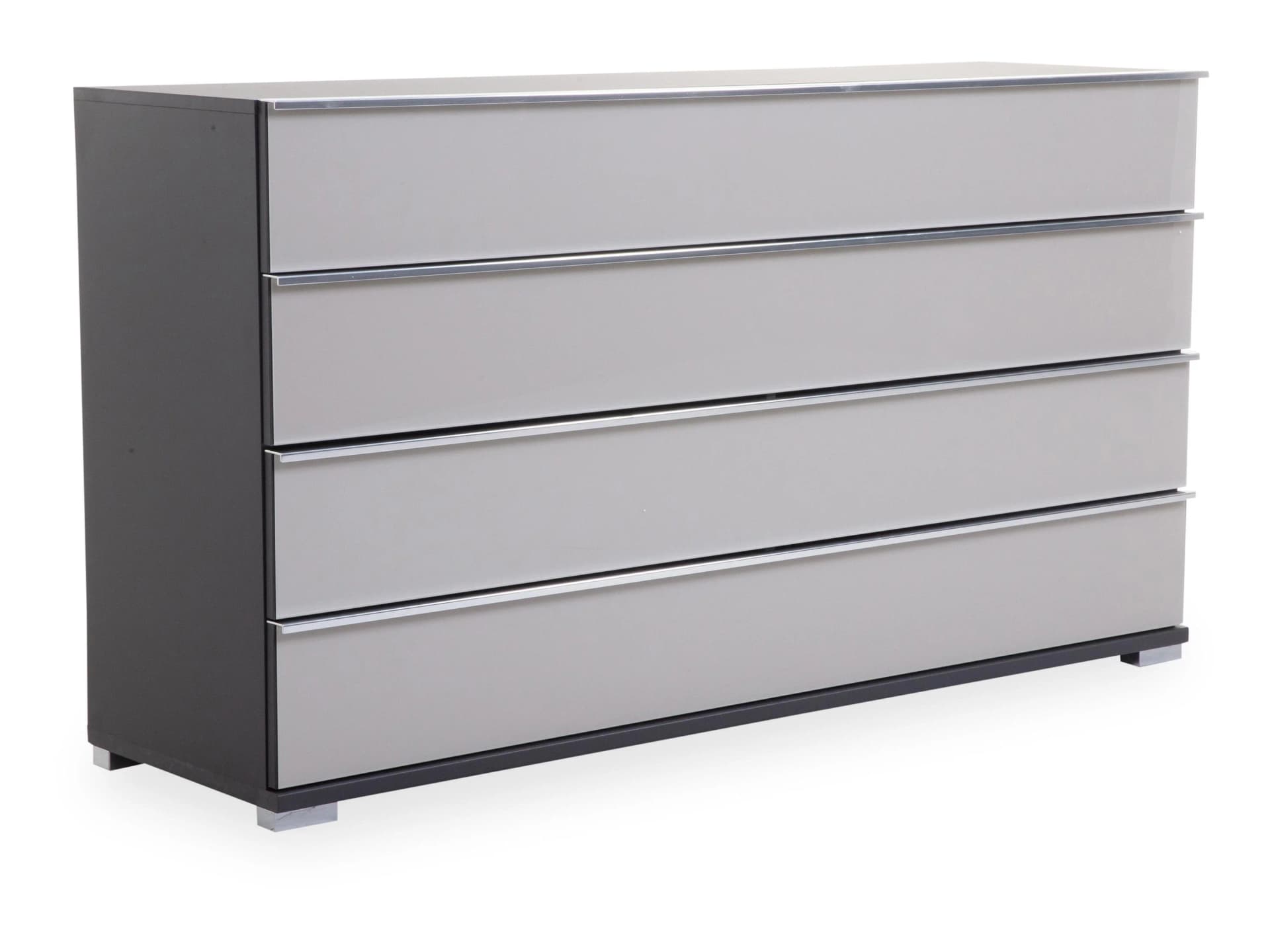 Rolf Weber Kommode WERTHEIM Grau Glas Chrom