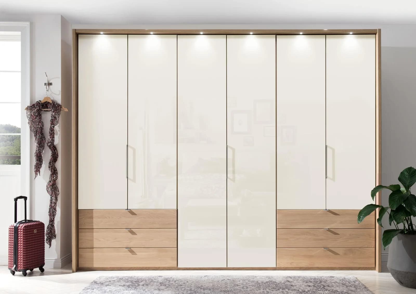 Kleiderschrank MONDO SERENA Pl Natur Eiche Glasfront